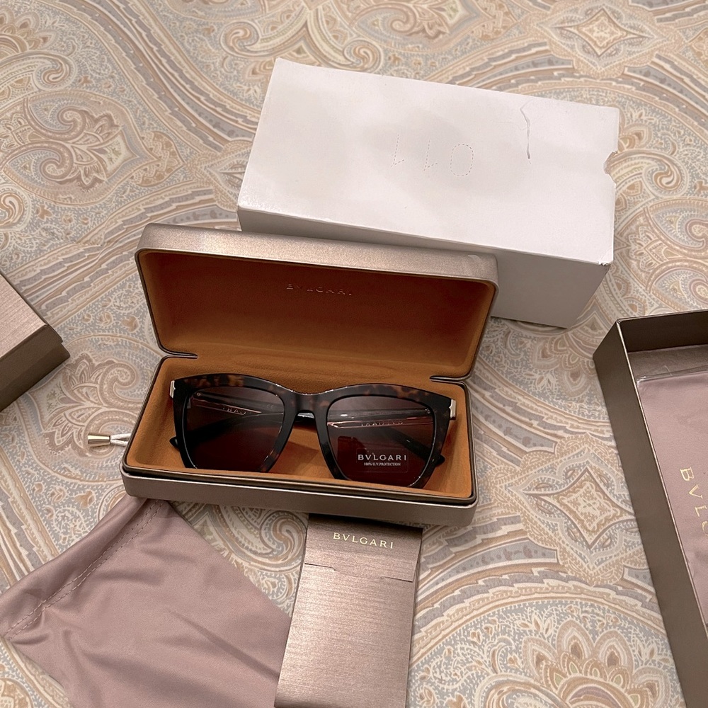 Bulgari Havana Dark Brown Sunglasses